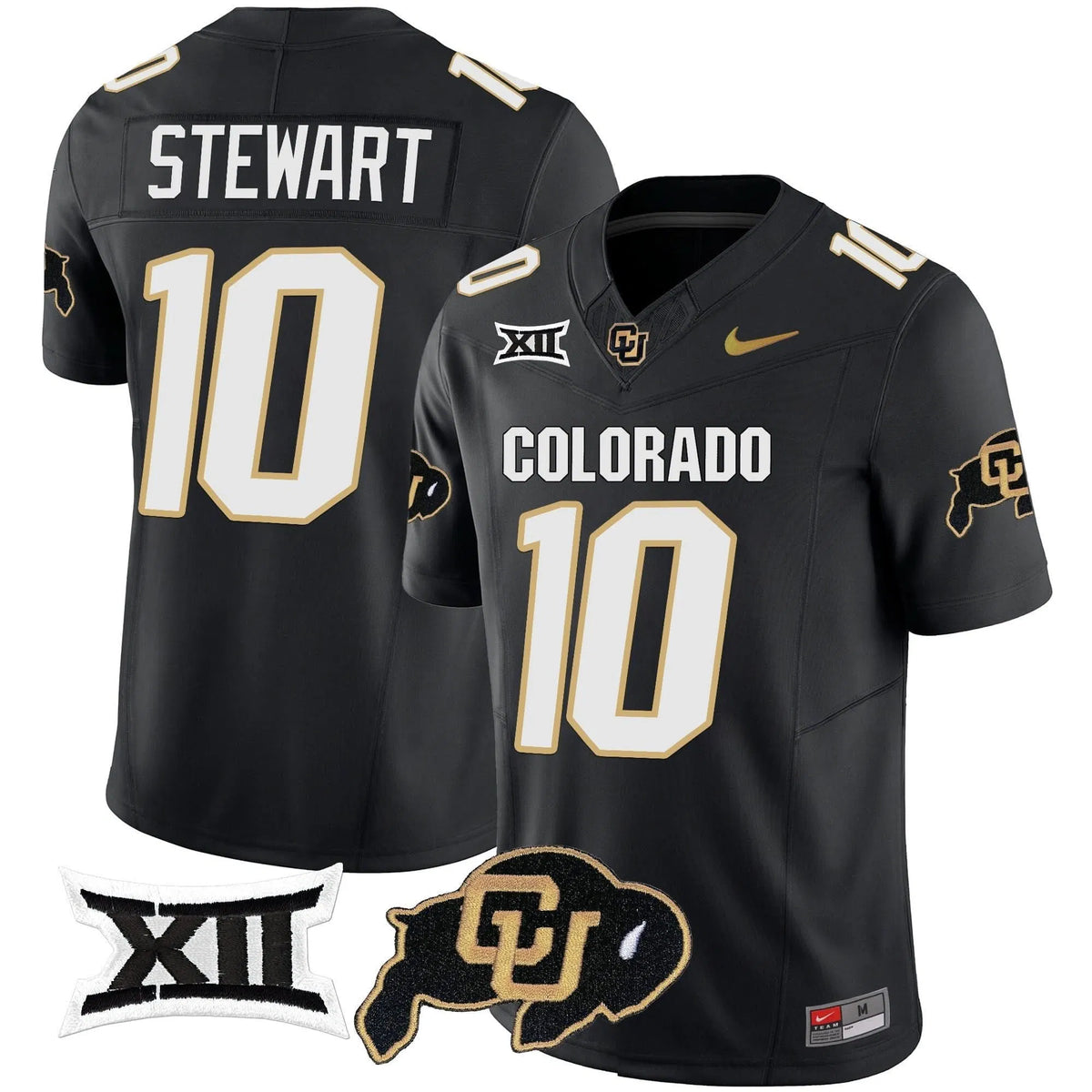 Personalized CB Vapor Limited Jersey V2 - Big 12 XII Patch - Black / Kordell Stewart Stitched