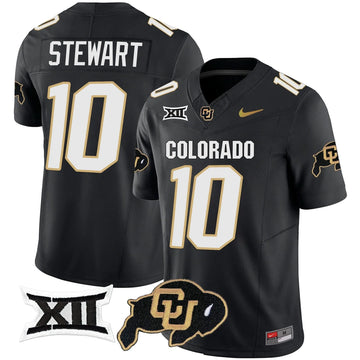 Personalized CB Vapor Limited Jersey V2 - Big 12 XII Patch - Black / Kordell Stewart Stitched