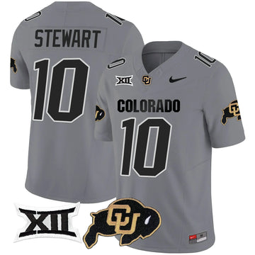 Personalized CB Vapor Limited Jersey V2 - Big 12 XII Patch - Gray / Kordell Stewart Stitched