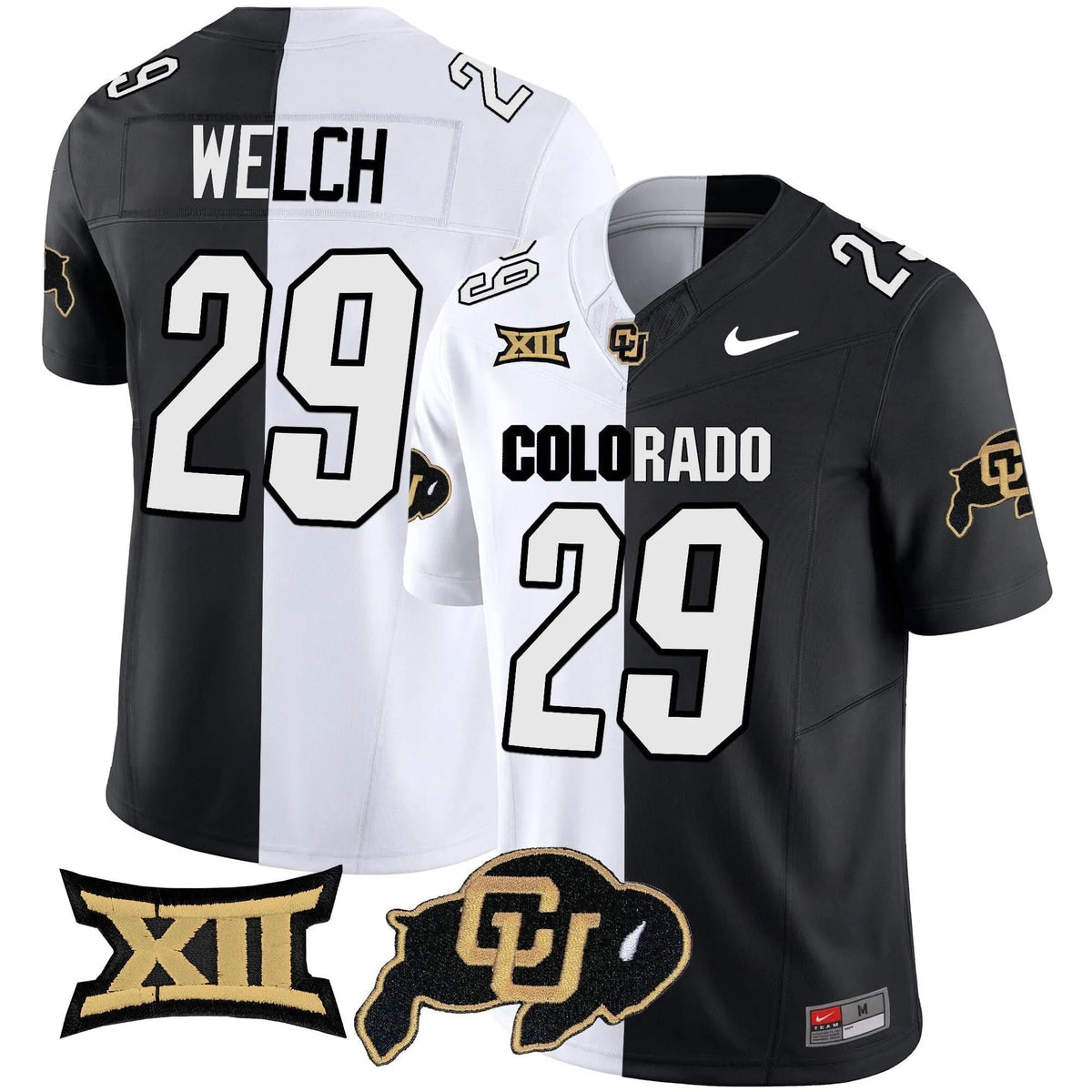 Personalized CB Vapor Limited Jersey V2 - Big 12 XII Patch - Stripeout / Micah Welch Stitched