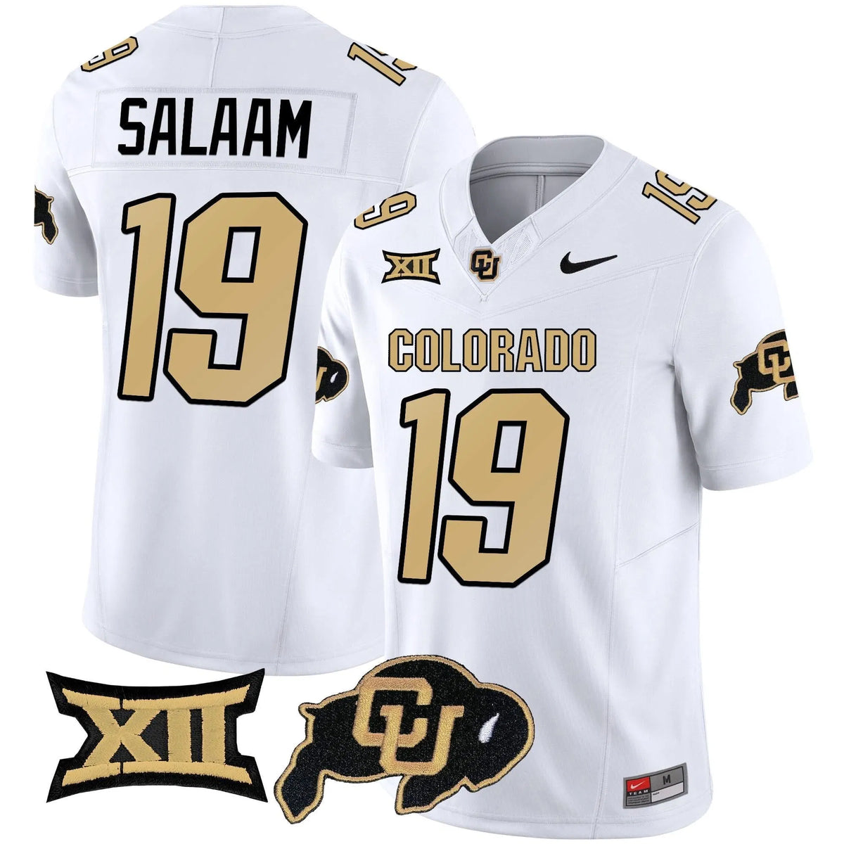 Personalized CB Vapor Limited Jersey V2 - Big 12 XII Patch - White / Rashaan Salaam Stitched