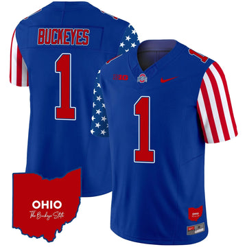 Personalized OSB American Style Vapor Limited Jersey - Royal / #1 Buckeyes Stitched