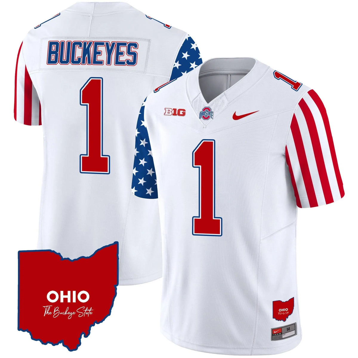 Personalized OSB American Style Vapor Limited Jersey - White / #1 Buckeyes Stitched