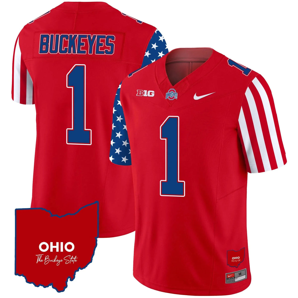 Personalized OSB American Style Vapor Limited Jersey - Red / #1 Buckeyes Stitched