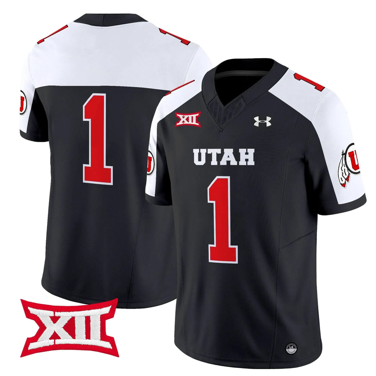 Personalized UU 2026 Vapor Limited Jersey - Black Alternate / #1 Team Stitched