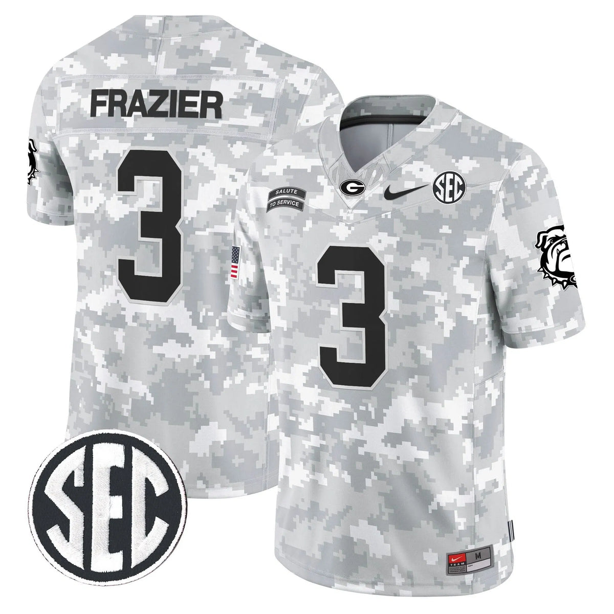 Personalized GB 2026 Salute to Service Vapor Limited Jersey - Arctic Camo - Nate Frazier Stitched
