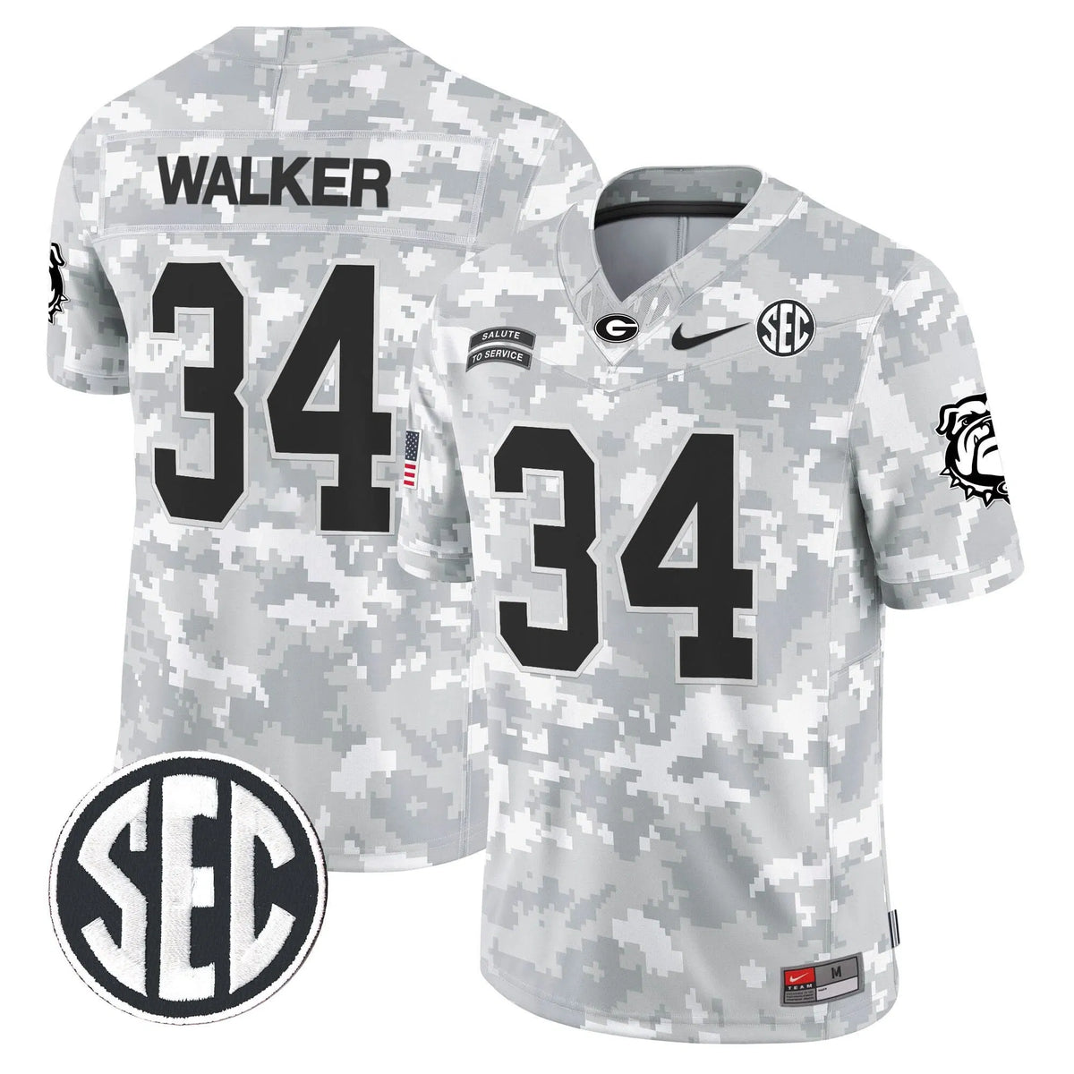 Personalized GB 2026 Salute to Service Vapor Limited Jersey - Arctic Camo - Herschel Walker Stitched