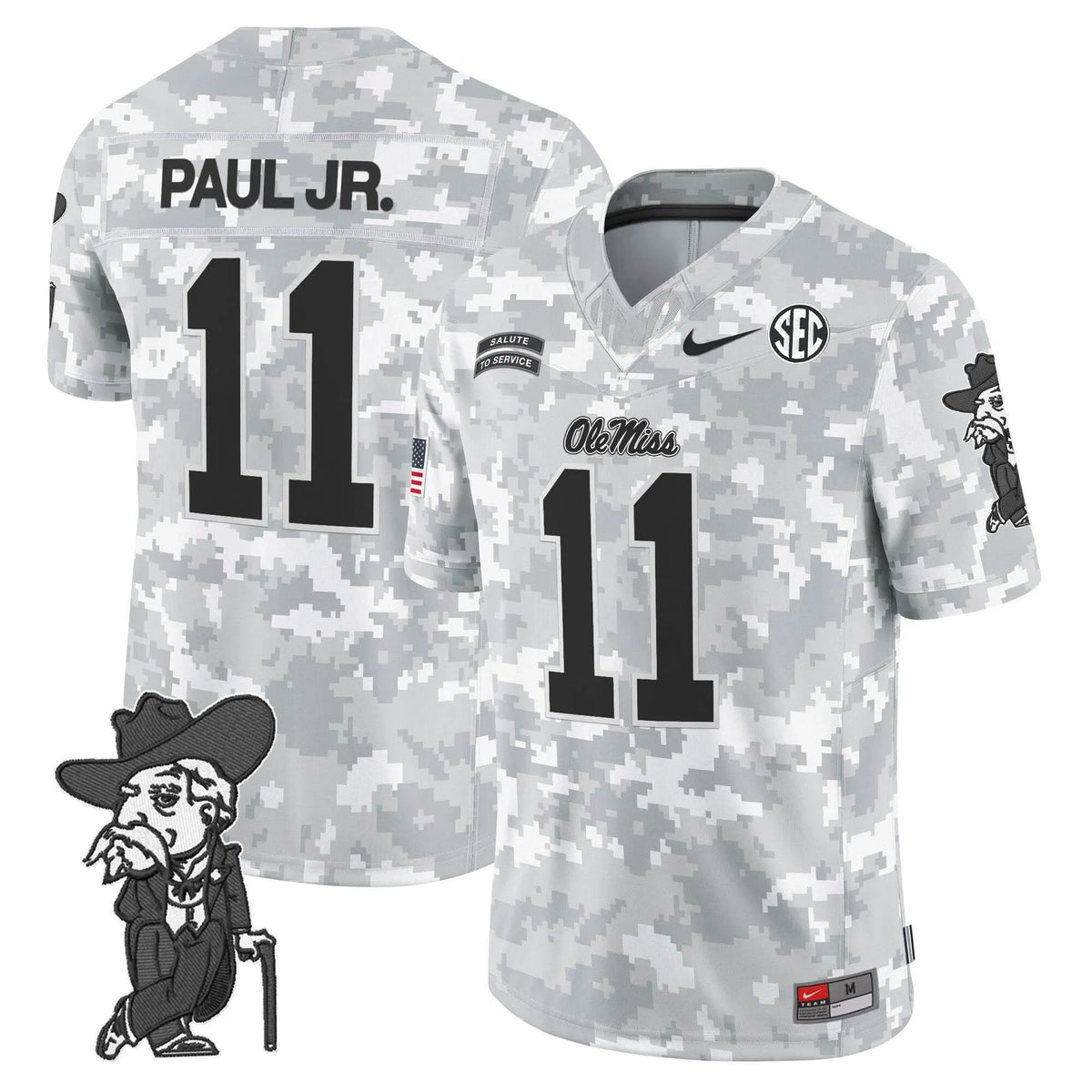 Personalized OMB 2026 Salute to Service Vapor Limited Jersey - Arctic Camo - Chris Paul Jr. Stitched