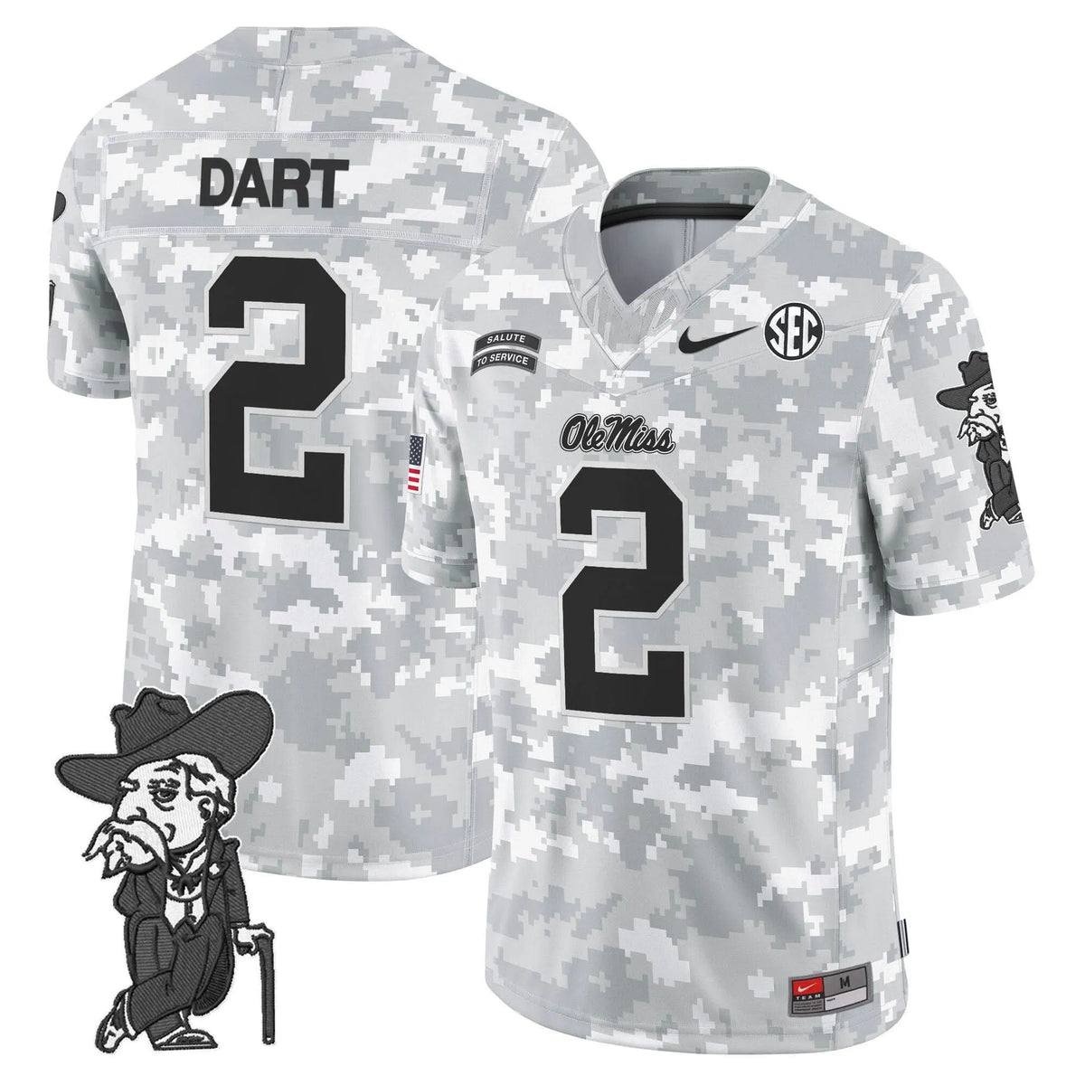 Personalized OMB 2026 Salute to Service Vapor Limited Jersey - Arctic Camo - Jaxson Dart Stitched