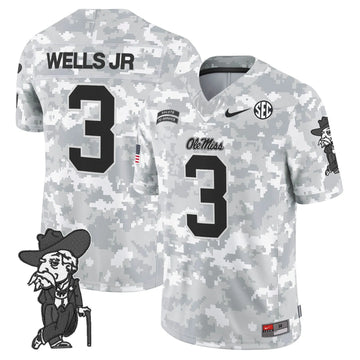 Personalized OMB 2026 Salute to Service Vapor Limited Jersey - Arctic Camo - Antwane Wells Jr. Stitched