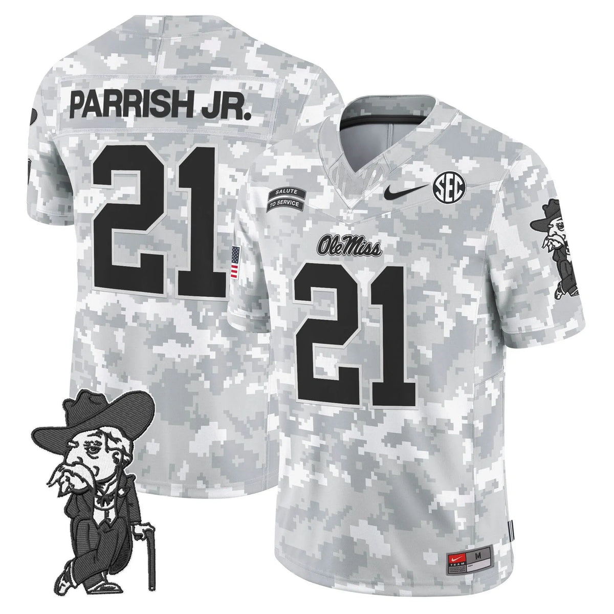 Personalized OMB 2026 Salute to Service Vapor Limited Jersey - Arctic Camo - Henry Parrish Jr. Stitched