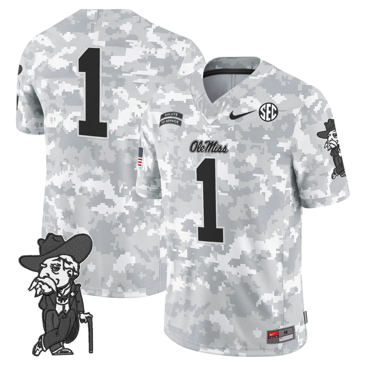 Personalized OMB 2026 Salute to Service Vapor Limited Jersey - Arctic Camo - #1 Team Stitched
