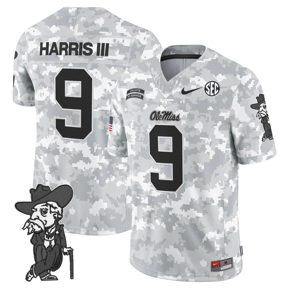 Personalized OMB 2026 Salute to Service Vapor Limited Jersey - Arctic Camo - Tre Harris Stitched