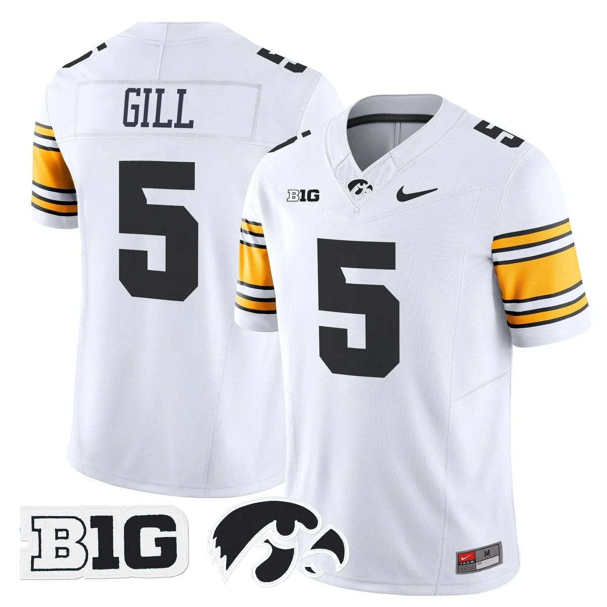 Personalized Iowa Hawkeyes 2026 Vapor Limited Jersey - White / Jacob Gill Stitched