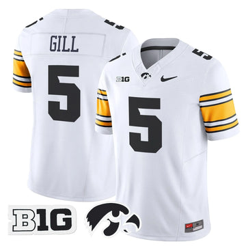 Personalized Iowa Hawkeyes 2026 Vapor Limited Jersey - White / Jacob Gill Stitched