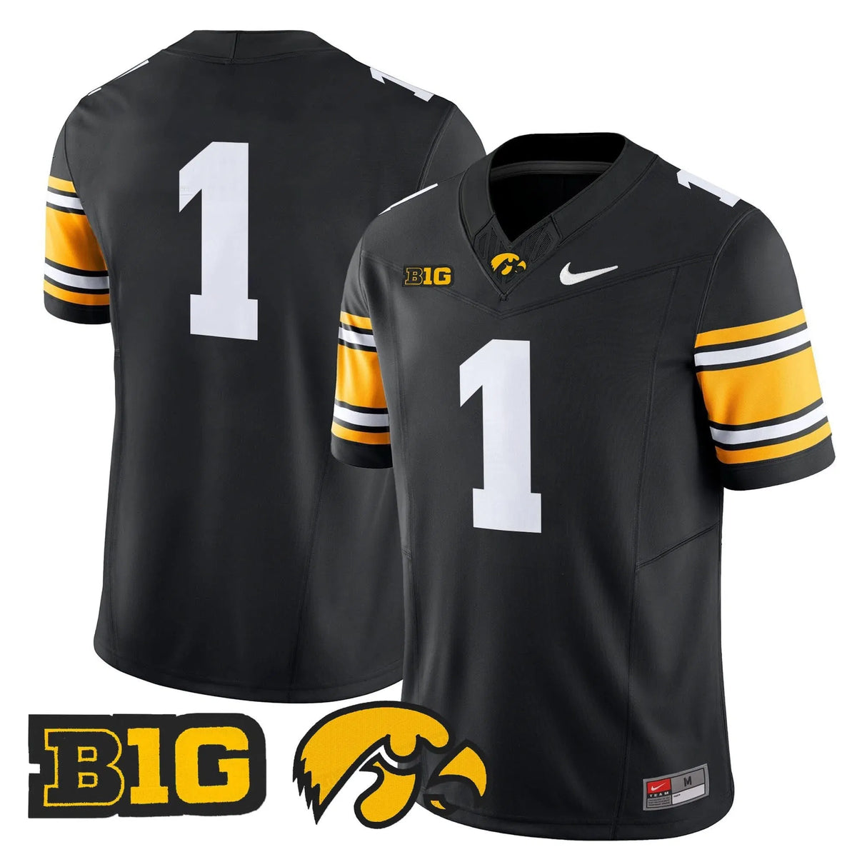 Personalized Iowa Hawkeyes 2026 Vapor Limited Jersey - Black / #1 Team Stitched
