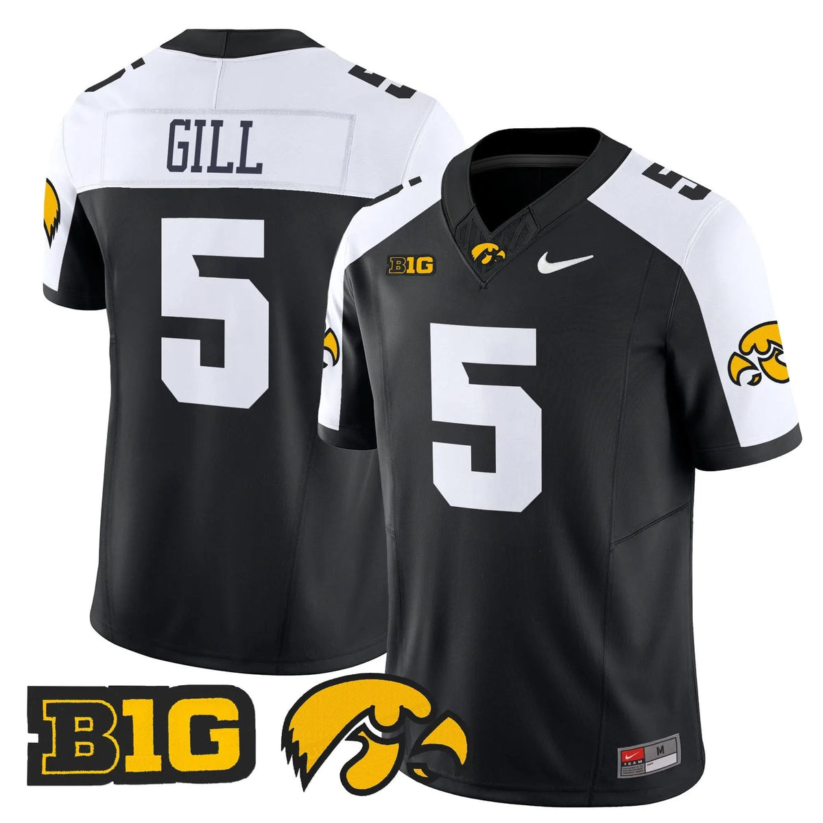 Personalized Iowa Hawkeyes 2026 Vapor Limited Jersey - Black Alternate / Jacob Gill Stitched