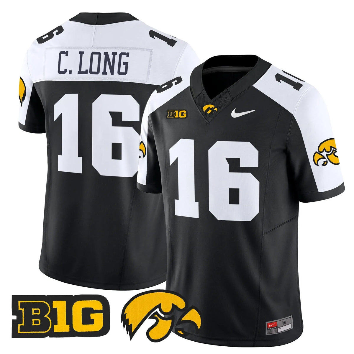 Personalized Iowa Hawkeyes 2026 Vapor Limited Jersey - Black Alternate / Chuck Long Stitched