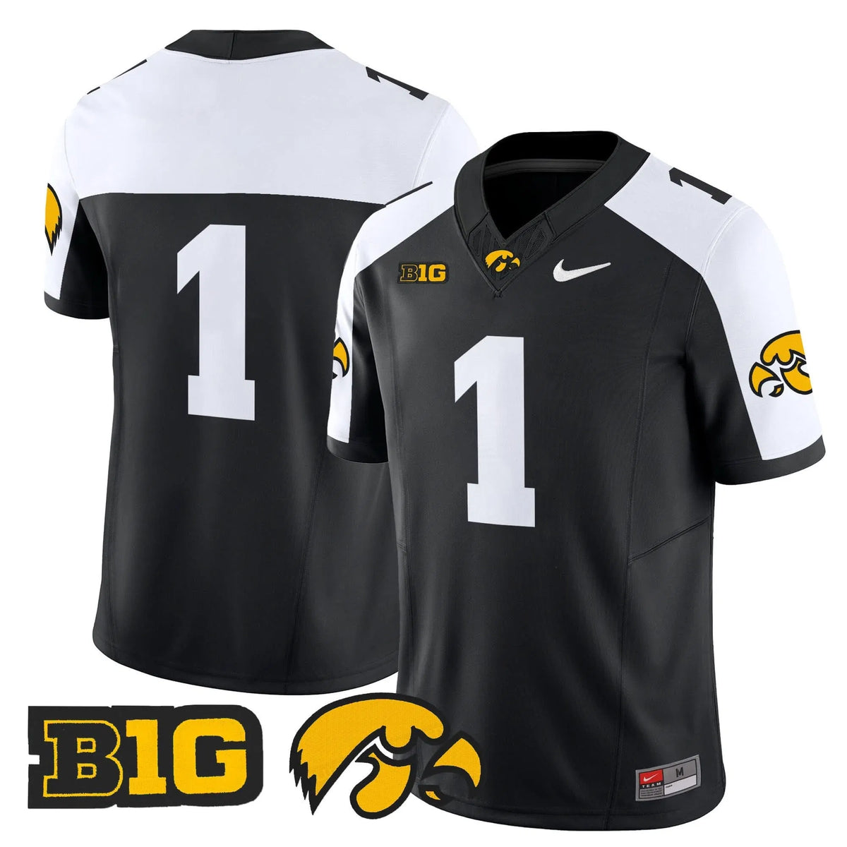 Personalized Iowa Hawkeyes 2026 Vapor Limited Jersey - Black Alternate / #1 Team Stitched