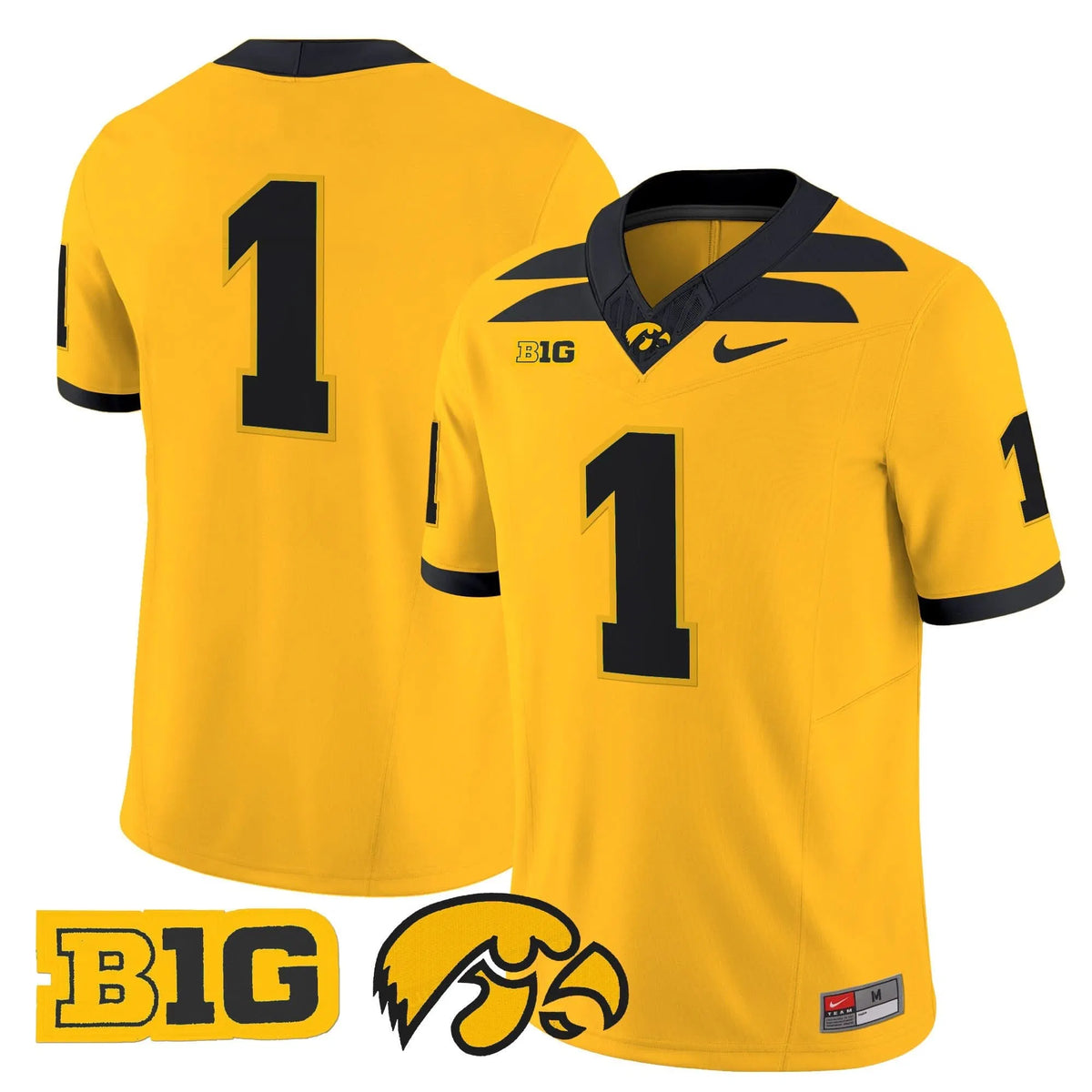Personalized Iowa Hawkeyes 2026 Vapor Limited Jersey - Gold / #1 Team Stitched