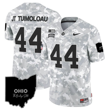 Personalized OSB 2026 Salute to Service Vapor Limited Jersey - Arctic Camo / JT Tuimoloau Stitched
