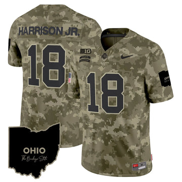 Personalized OSB 2026 Salute to Service Vapor Limited Jersey - Olive Camo / Marvin Harrison Jr. Stitched