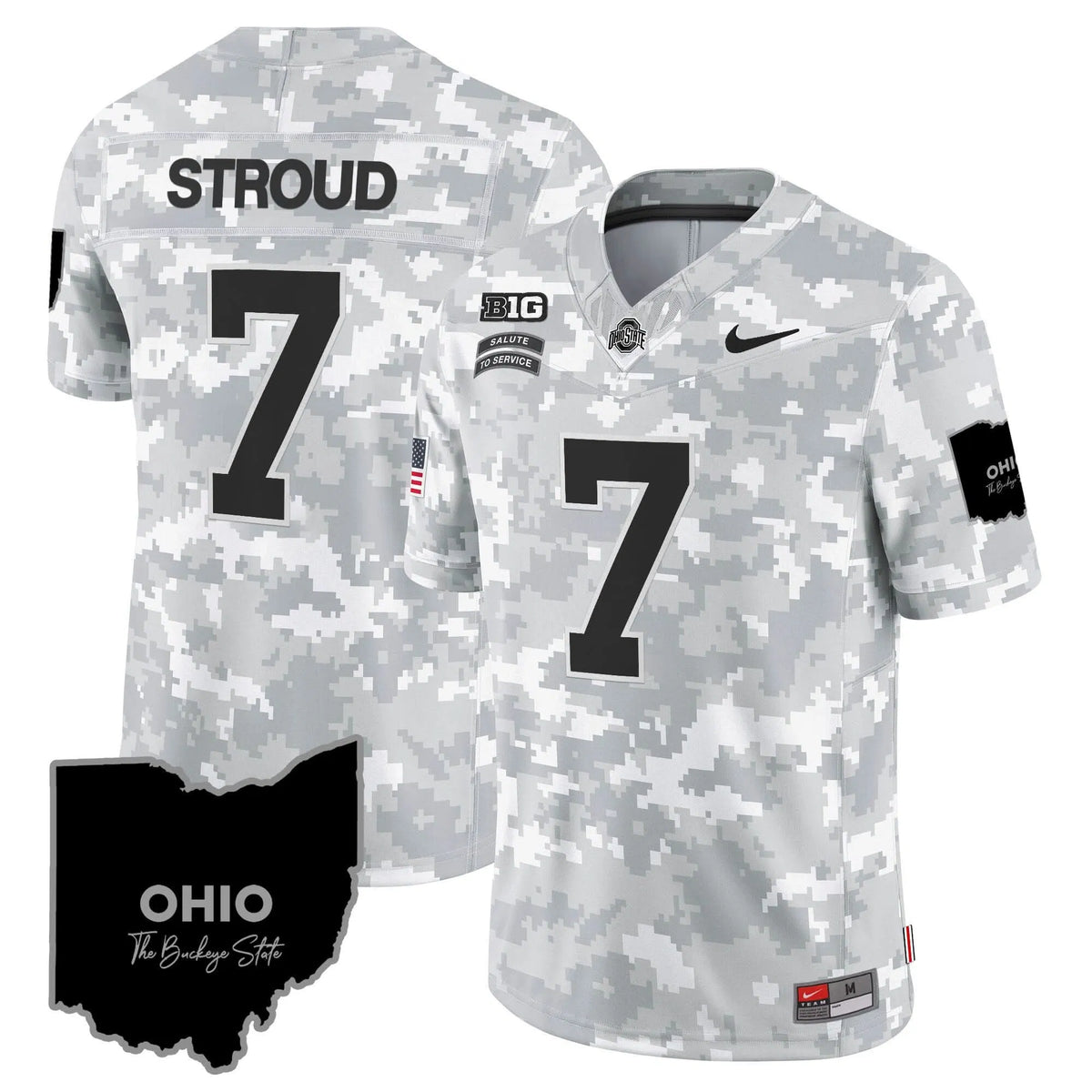 Personalized OSB 2026 Salute to Service Vapor Limited Jersey - Arctic Camo / C J Stroud Stitched