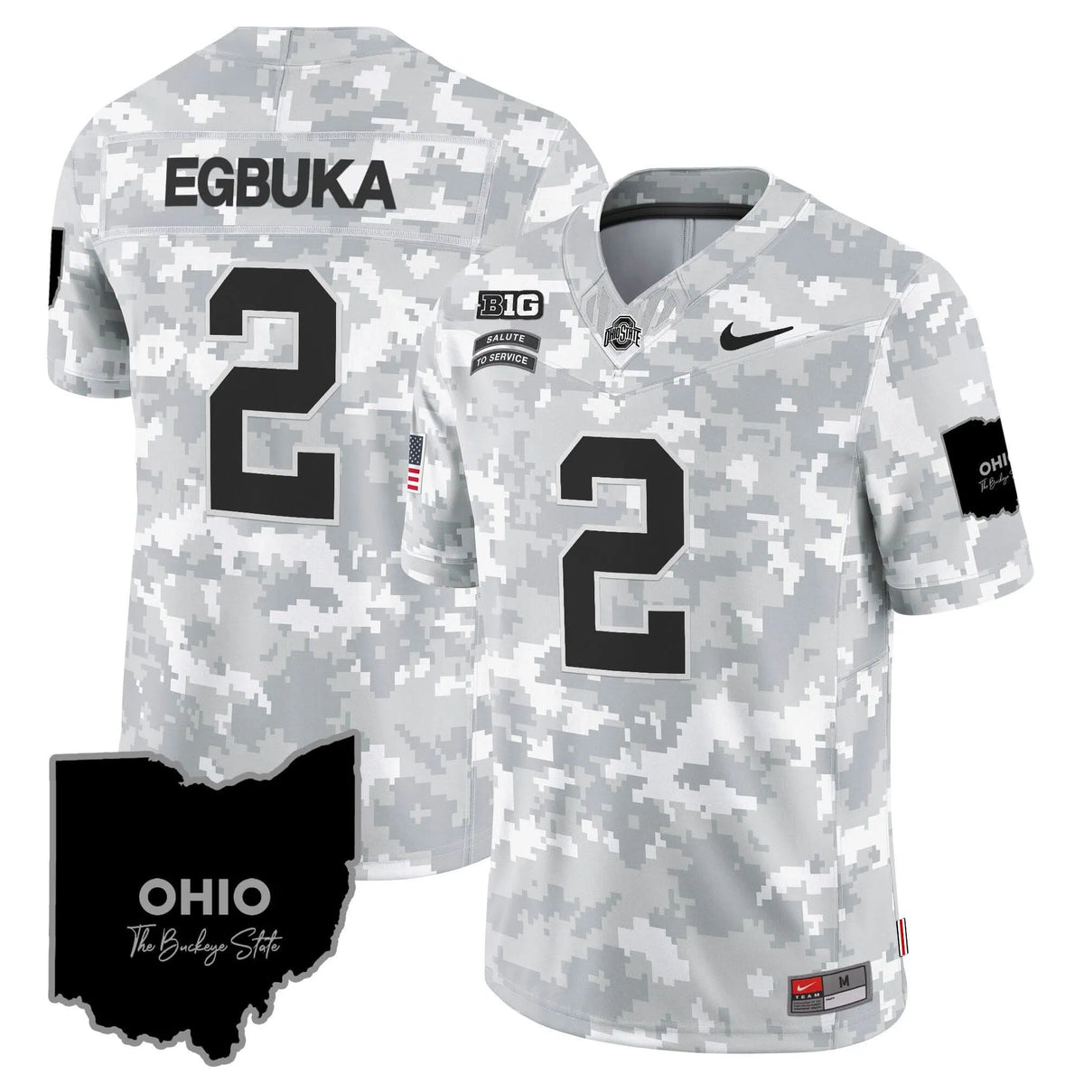 Personalized OSB 2026 Salute to Service Vapor Limited Jersey - Arctic Camo / Emeka Egbuka Stitched