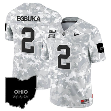 Personalized OSB 2026 Salute to Service Vapor Limited Jersey - Arctic Camo / Emeka Egbuka Stitched