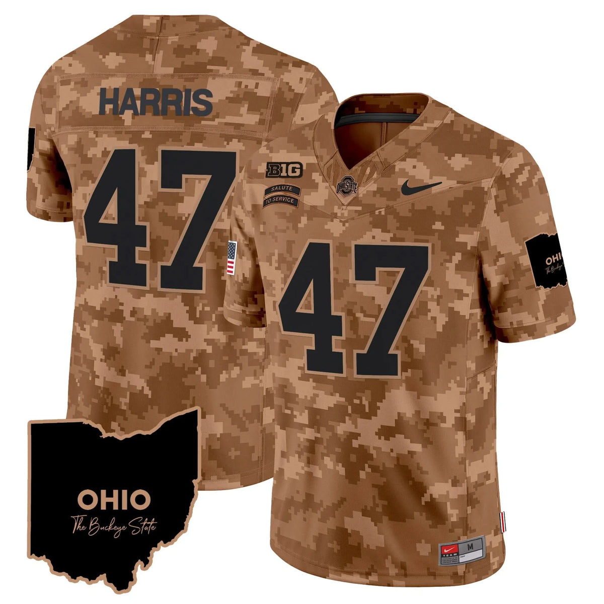 Personalized OSB 2026 Salute to Service Vapor Limited Jersey - Brown Camo / Kamala Harris Stitched