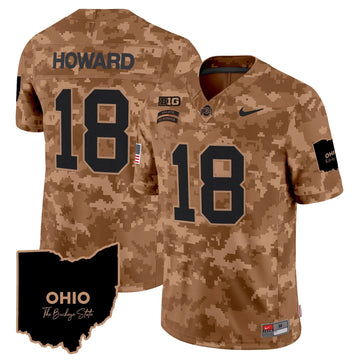 Personalized OSB 2026 Salute to Service Vapor Limited Jersey - Brown Camo / Will Howard Stitched