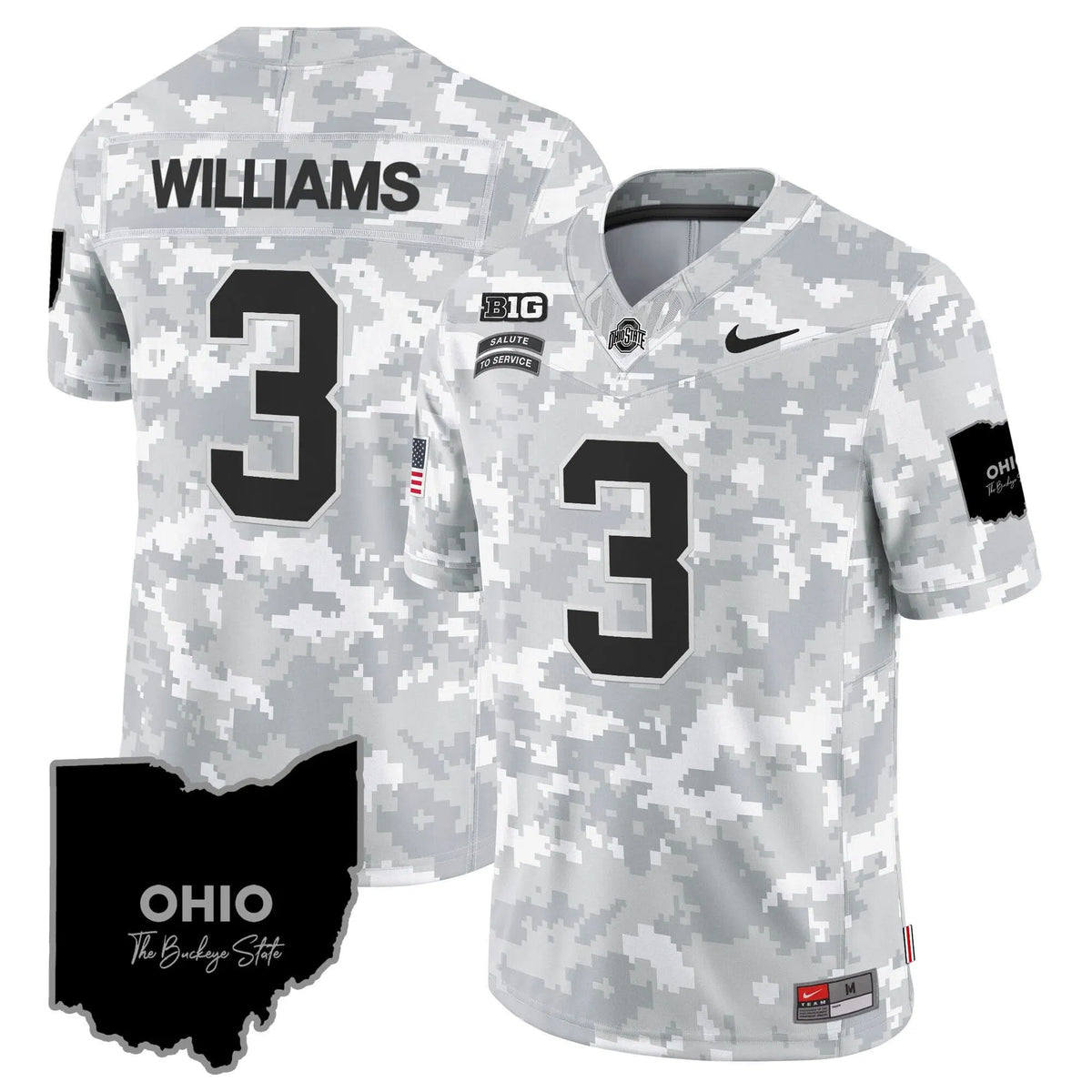 Personalized OSB 2026 Salute to Service Vapor Limited Jersey - Arctic Camo / Miyan Williams Stitched
