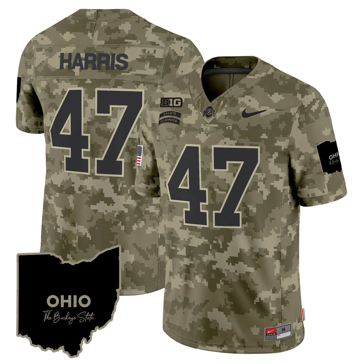 Personalized OSB 2026 Salute to Service Vapor Limited Jersey - Olive Camo / Kamala Harris Stitched