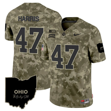Personalized OSB 2026 Salute to Service Vapor Limited Jersey - Olive Camo / Kamala Harris Stitched