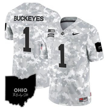 Personalized OSB 2026 Salute to Service Vapor Limited Jersey - Arctic Camo / #1 Buckeyes Stitched