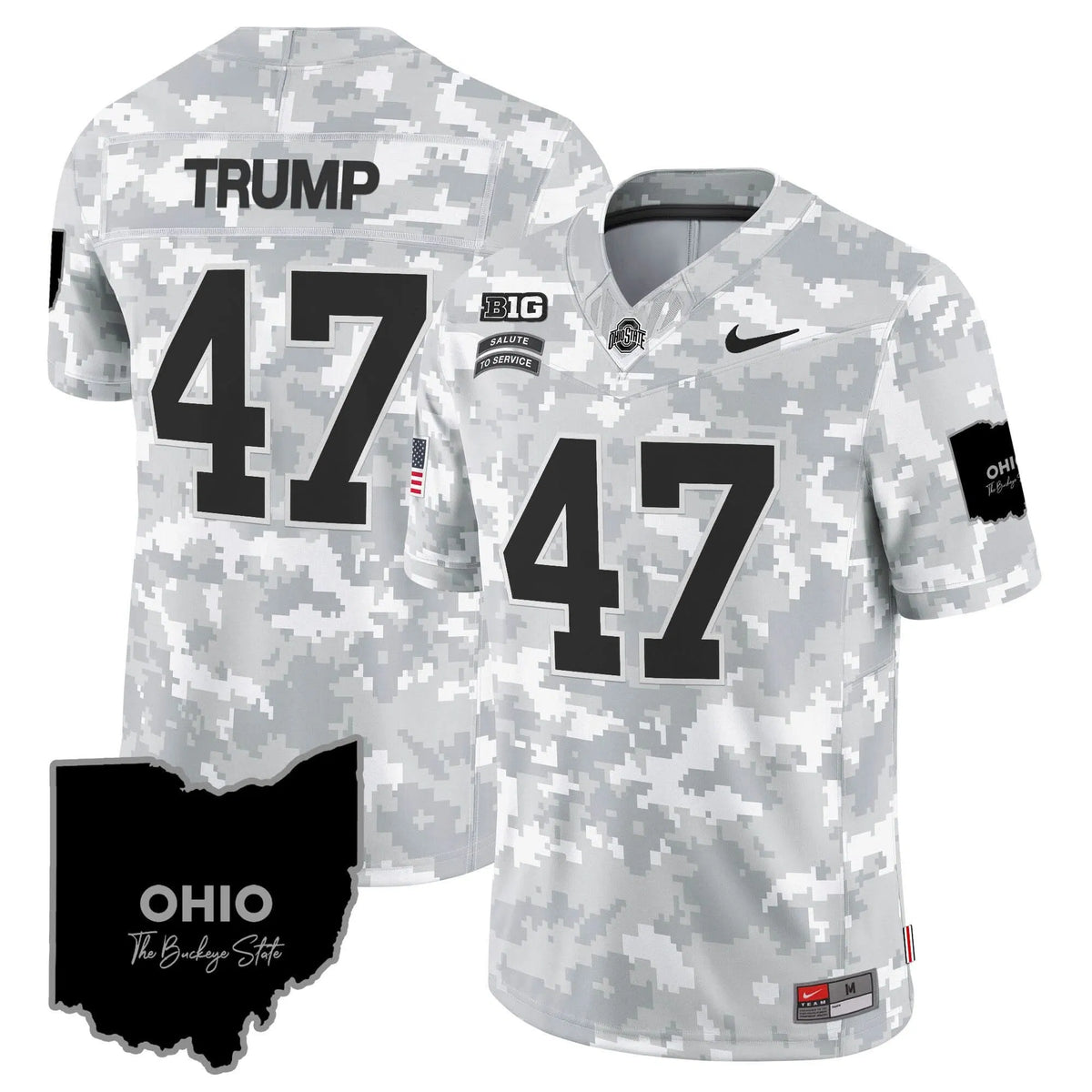 Personalized OSB 2026 Salute to Service Vapor Limited Jersey - Arctic Camo / Trump Stitched