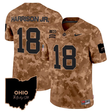 Personalized OSB 2026 Salute to Service Vapor Limited Jersey - Brown Camo / Marvin Harrison Jr. Stitched