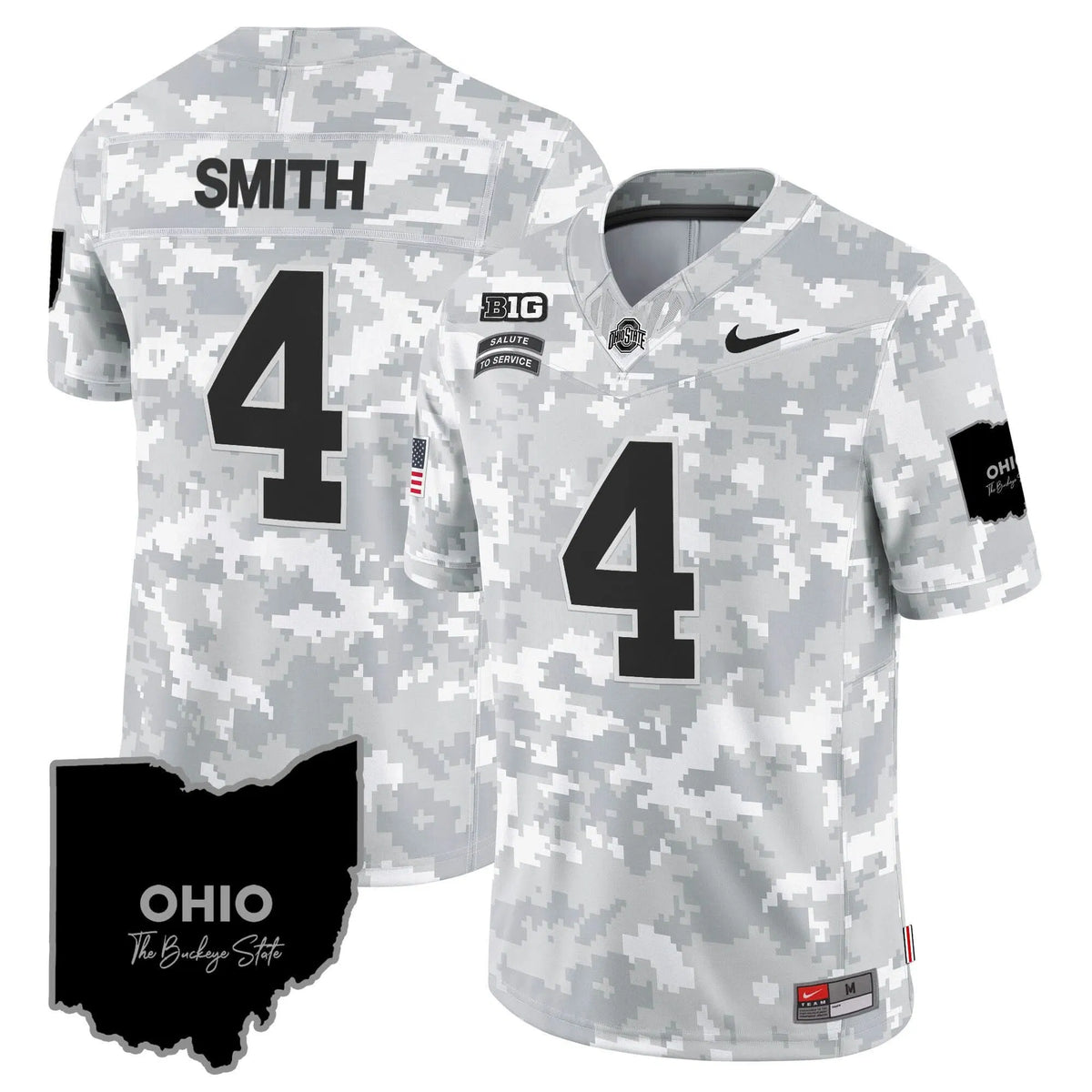 Personalized OSB 2026 Salute to Service Vapor Limited Jersey - Arctic Camo / Jeremiah Smith Stitched