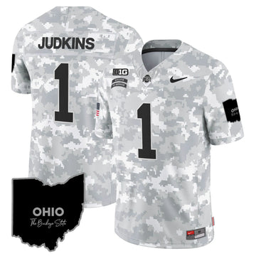 Personalized OSB 2026 Salute to Service Vapor Limited Jersey - Arctic Camo / Quinshon Judkins Stitched