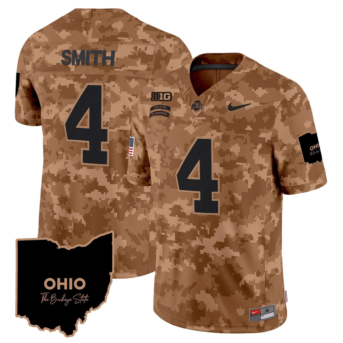 Personalized OSB 2026 Salute to Service Vapor Limited Jersey - Brown Camo / Jeremiah Smith Stitched