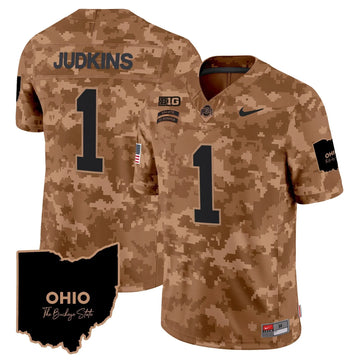 Personalized OSB 2026 Salute to Service Vapor Limited Jersey - Brown Camo / Quinshon Judkins Stitched