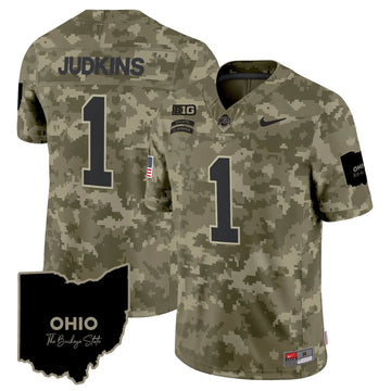 Personalized OSB 2026 Salute to Service Vapor Limited Jersey - Olive Camo / Quinshon Judkins Stitched