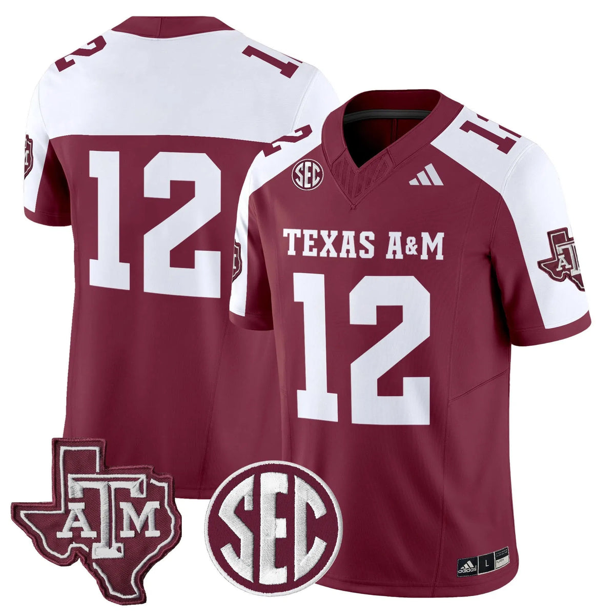 Personalized Aggies 2026 Vapor Limited Jersey - Maroon Alternate / #12 Texas Stitched