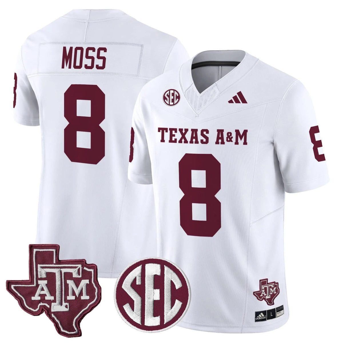 Personalized Aggies 2026 Vapor Limited Jersey - White / Le'Veon Moss Stitched