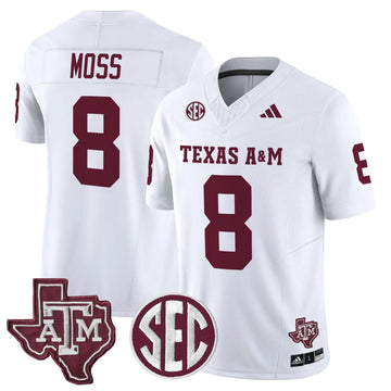 Personalized Aggies 2026 Vapor Limited Jersey - White / Le'Veon Moss Stitched