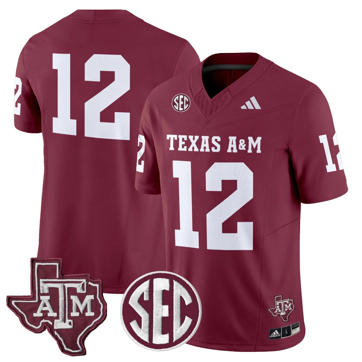 Personalized Aggies 2026 Vapor Limited Jersey - Maroon / #12 Texas Stitched