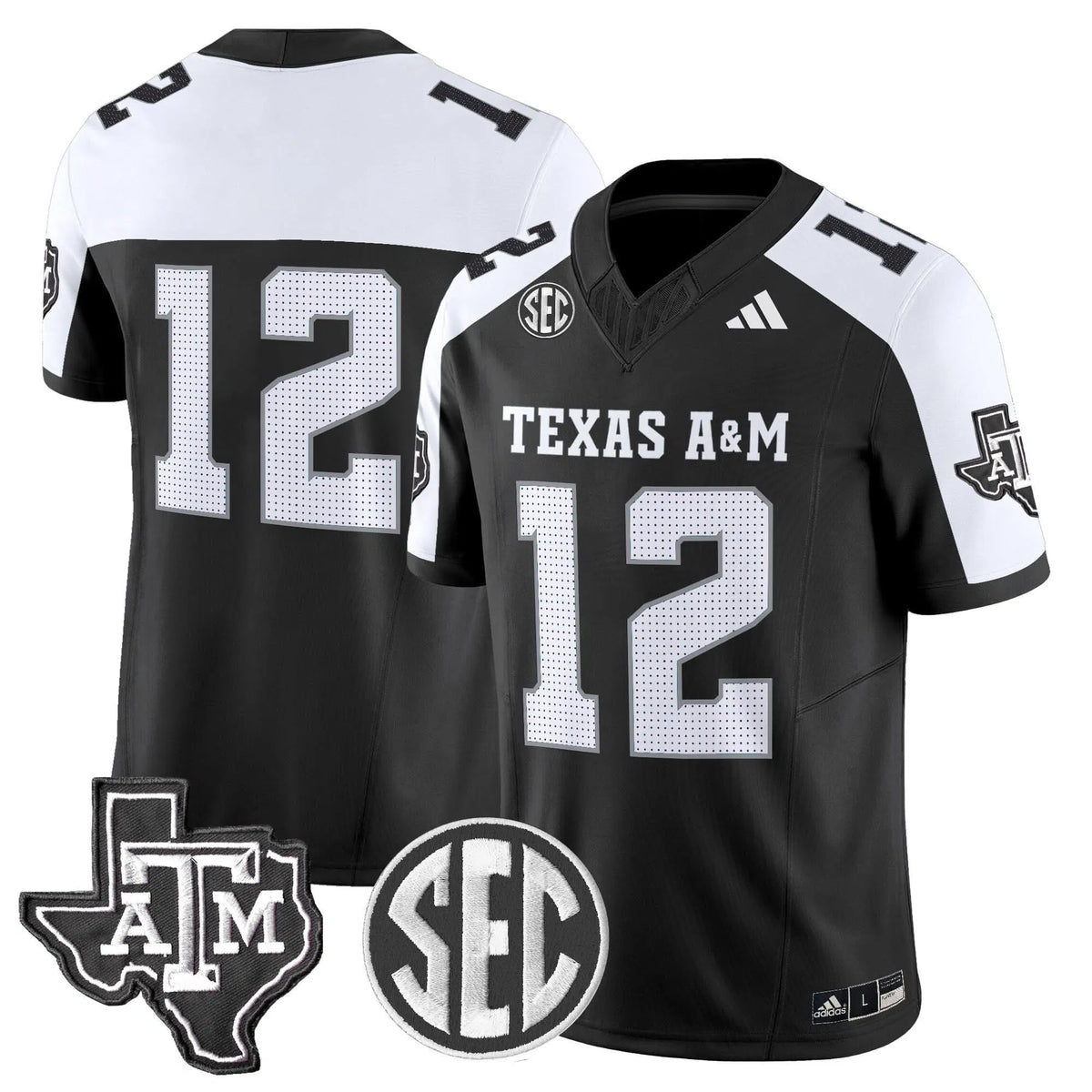 Personalized Aggies 2026 Vapor Limited Jersey - Black Alternate / #12 Texas Stitched