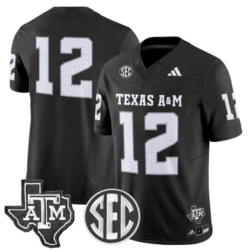Personalized Aggies 2026 Vapor Limited Jersey - Black / #12 Texas Stitched