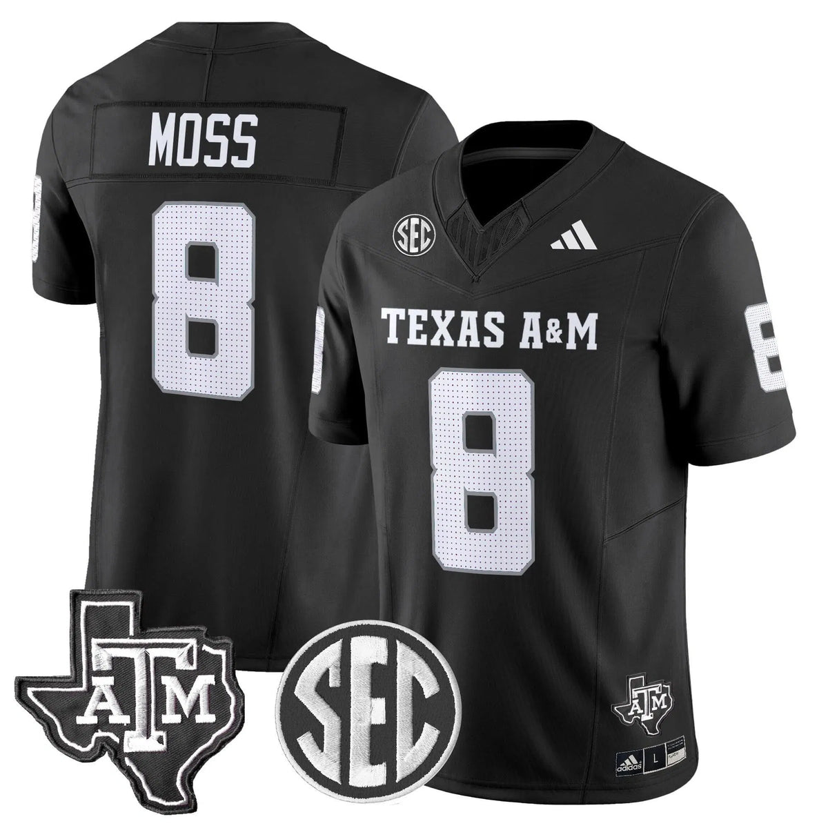 Personalized Aggies 2026 Vapor Limited Jersey - Black / Le'Veon Moss Stitched