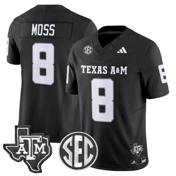 Personalized Aggies 2026 Vapor Limited Jersey - Black / Le'Veon Moss Stitched